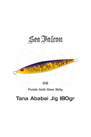Sea Falcon Ababai Jig 180Gr 06 Purple Gold Glow Belly