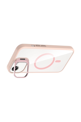 Apple İphone 16e Kılıf Standlı Ve Kamera Lens li M-safe Şarj Özellikli Sararmaz Kılıf
