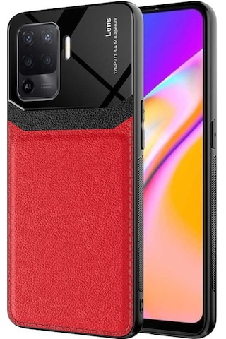 Oppo Reno 5 Lite Kilif Lens Deri Görünümlü Tpu Kapak 499749428