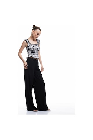 Koton Beli Lastikli Bürümcük Geniş Paça Pantolon Siyah 6wal40009ık Siyah