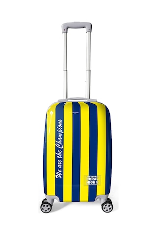 Coral High Sarı Lacivert Çubuklu Kabin Boy Valiz 50cm 16562 Sarı