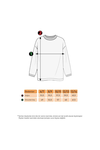 Toontoy Kız Çocuk Baskılı Balıkçı Yaka Sweatshirt Lacivert