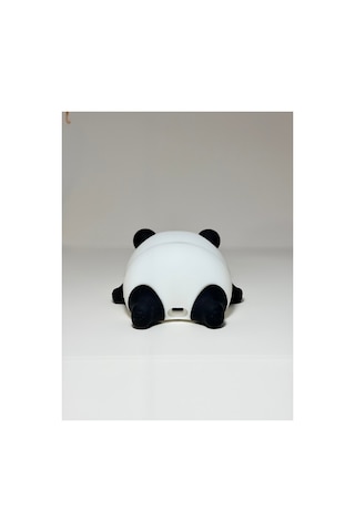Panpo - Panda Figürlü Şarjlı Silikon Gece Lambası 3 Kademe Dokunmatik Usb-c Siyah-beyaz Siyah-beyaz