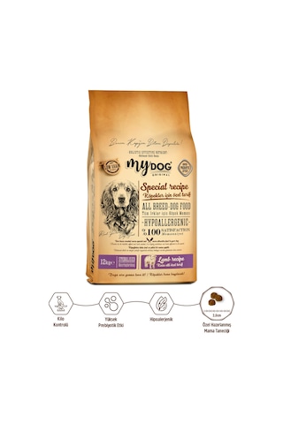Mydog Az Tahıllı Kuzu Etli Diyet & Kısır Köpek Maması 12kg