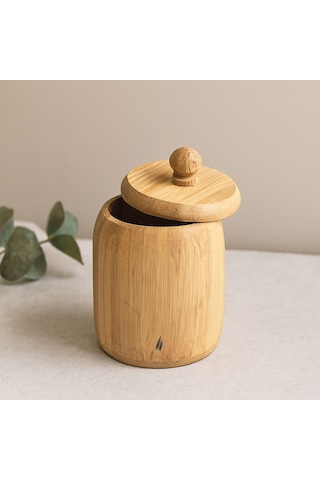 Kapaklı Ahşap Bambu Şekerlik 7.5 X 8.5 Cm