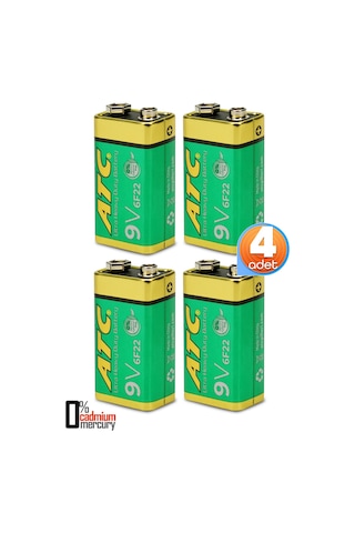 Atc 4lü 9v Volt Kare Pil Heavy Duty Elektronik Pili Çinko Karbon Pil Zn-c 9 V