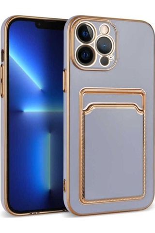 Apple Uyumlu iPhone 12 Pro Max Kılıf Zore Bark Kartlıklı Kapak Lila
