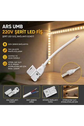 50 Adet 220 V Şerit Led Fiş Umb Bx40 1