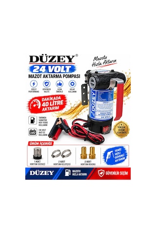 Düzey 24 Volt Bypasslı Dk/litre:40 Lt. Mazot Aktarma Pompası