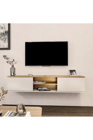 Tv Sehpası Leydi Safir Beyaz 160 Cm Safir Meşe Beyaz