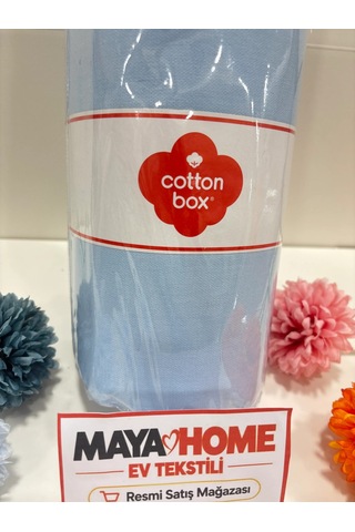Cotton Box Deluxe Mavi Tensel Çift Kişilik Lastikli Çarşaf Seti 160x200+30 Çok Renkli