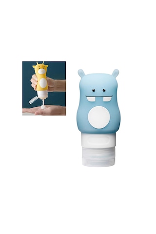 Sones Taşınabilir Seyahat Şampuanı Vücut Losyonu Kozmetik Şişesi Makyaj Kabı Saklama Kutusu, Renk: Mavi Su Aygırı