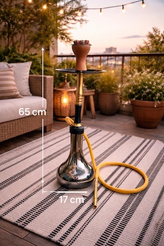 Nargile Takımı Büyük Boy 65 Cm Lüks Cam Şişeli Profesyonel Set