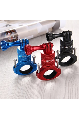 Yifomall Puluz Aluminyum 360 Derece Döner Bisiklet Kamera Tutucu Gopro Hero 11/10/9/sjcam/akaso Uyumlu Somunlu Montaj Aparatı Kırmızı