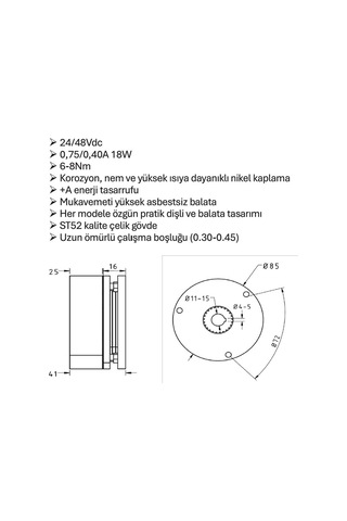 Eff-01 İstif Makinası Fren Sistemi Set 24vdc