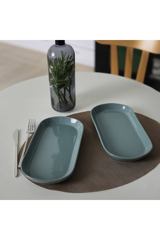 Keramika Yeşil Noyan Kayık Tabak 28 Cm 2 Adet 326