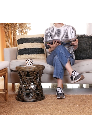 Şölen Rattan Sehpa&tabure 40x36 Cm. Kahverengi Şölen Rattan Sehpa&tabure 40x36 Cm. Kahverengi