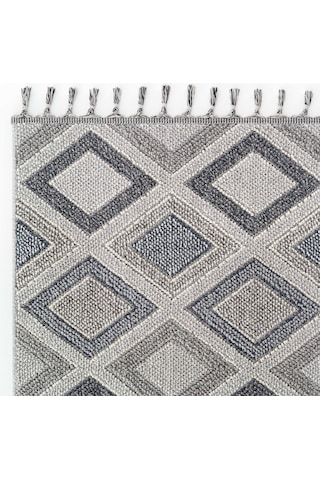 Cool Halı Bress 1402 Gri Hav Toz Vermez Hasır Dokulu Salon Mutfak Antre Bukle Örgü Modern Desen Halı