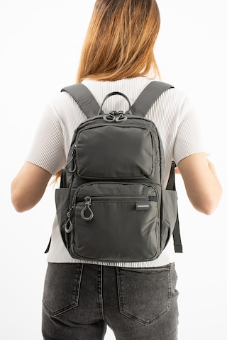 Özer-6032 Sanmorris Unisex Suya Dayanıklı Paraşüt Kumaş 5 Bölmeli Laptop Bölmeli Seyahat Ve Okul Çantası Gri - Koyu Gri