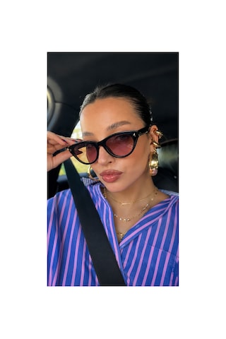Rigel Üçgen Vintage Ultra Hafif Uv400 Filtreli Kadın Güneş Gözlüğü Kahverengi