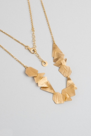 Petra'nın Gizemi 18 Ayar Sarı Altın Kaplama 45 Cm Gümüş Tasarım Kolye