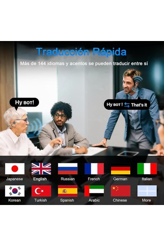 Geeroyoo M113 Açık Kulaklı Bluetooth Translatör Kulaklığı - 144 Dil Gerçek Zamanlı Çeviri, Ağırlıksız Tasarım, 4 Saat Çalma Süresi, Gri