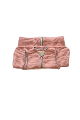 Yorni Pembe Yazlık Ve Mevsimlik 4 Kat Müslin Torba Uyku Tulum Pembe