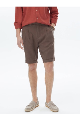 Kip Kahverengi Dokuma Casual Bermuda Çok Renkli