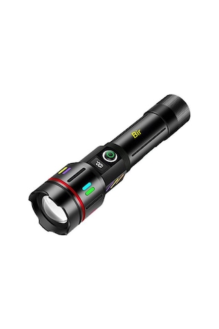 Jian Fan Yeni Yüksekışıklı El Fenerişarj Ultra Parlak Dışmekan Uzun Menzilli Beyaz Lazer Ultra Dayanıklıklıkok Fonksiyonlu El Feneri Siyah