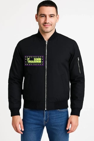 Defymoda Ön Bomber Ceket - Siyah