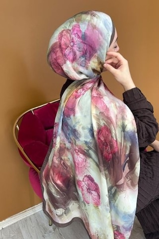 Mimiyum Perla Şal- Orkide Desen - Model 3 Çok Renkli