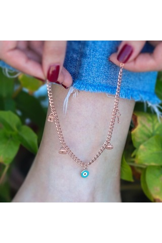 Rose Gold Kaplama Gümüş Dilek Halhalı Gümüş