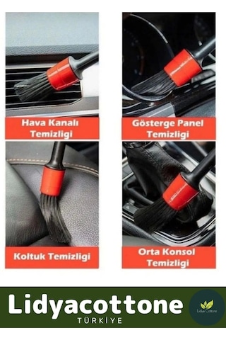 Premium Oto Uyumlu Araç Detaylı Temizlik Fırçası-5+1 Oto Araba Yıkama Klima Temizleme Fırçası