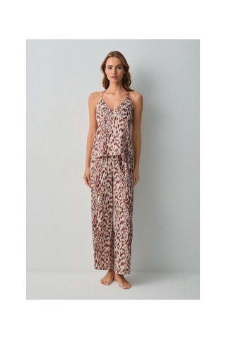 Suwen Leo Atlet Pantolon Pijama Takımı Wsh10510113543 Leopar