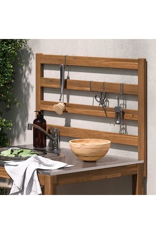 Ikea Nämmarö Dış Mekan Lavabo Ünitesi, Açık Kahverengi-paslanmaz Çelik, 80x62 Cm, Bataryasız
