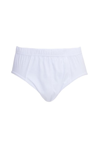 Tudors Erkek 6'lı Paket Lastikli %100 Pamuk Beyaz Slip Külot-41731 Beyaz