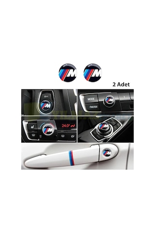 Bmw M Logo Kapı Teyp Joystick Sticker Arma Damla Etiket 2 Ad