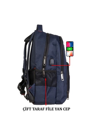 Dada Laptop Bölmeli 15.inç Su Geçirmez Kumaş Günlük Okul Sırt Çantası Lacivert