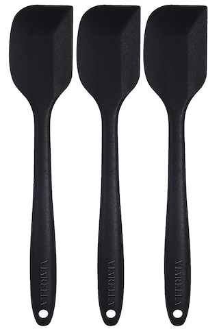 Silikon Spatula Seti Siyah Yanmaz Yapışmaz Çizmez 27cm