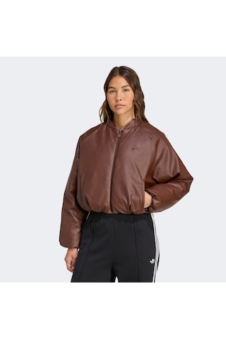 Adidas Pleather Bomber Kadın Kahverengi Ceket Jx3014