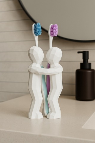 3d Hediye Çiftler İçin Diş Fırçalığı Minimalist Banyo Aksesuarı Geri Dönüştürülmüş Pla 13 X 9 Cm 26311935