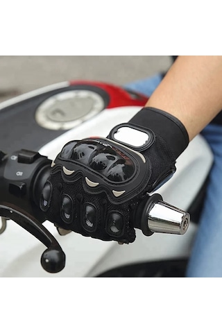 MOONRIDER Probiker Korumalı Motorcu Motosiklet Eldiveni Siyah
