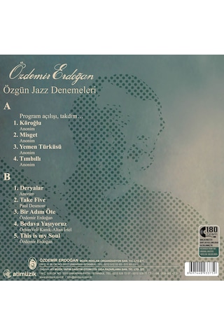 Özdemir Erdoğan Özgün Jazz Denemeleri Lp Plak