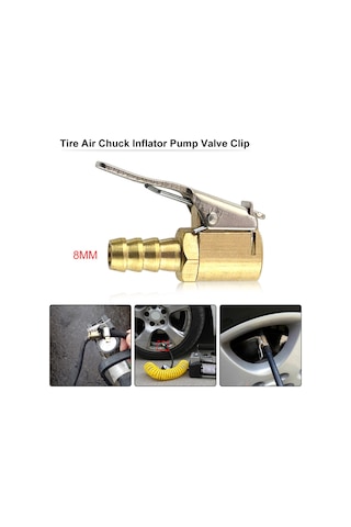 Monyee Zink Alaşımlı Altın 8mm Lastik Valfi Enflasyon Ucu - 6mm Boru Uyumlu, Araç/garaj/endüstriyel Kullanım