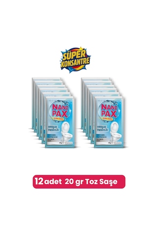 Tuvalet & Klozet Toz Temizlik Saşesi 12 Adet X 20gr