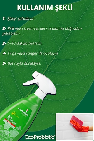 Organik Derz Temizleyici Sprey Fayans Arası 500 Ml Tekli