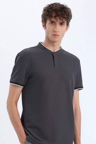 Defacto Slim Fit Dar Kesim Dik Yaka Dokulu Kısa Kollu Waffle Polo Tişört Z4262az25smar15 Antrasit