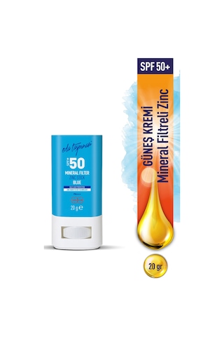 Eda Taşpınar Mineral Filtreli Blue Zinc Stick Güneş Kremi SPF50+ 20 G