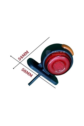 12v-24v Takoz Lambası Mini Sarı-kırmızı 58 54 Mm