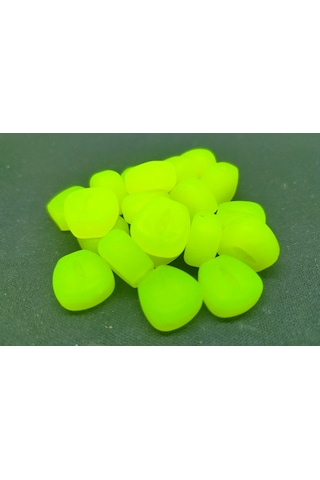 12 Mm Fluo Yüzen Silikon Yeşil Mısır Yapay Yem 20 Adet